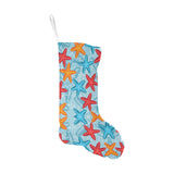 Blue red orange starfish pattern Christmas Stocking