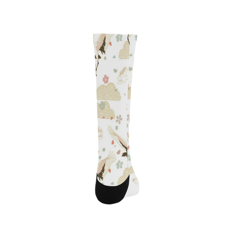 Beautiful Japanese cranes pattern Crew Socks