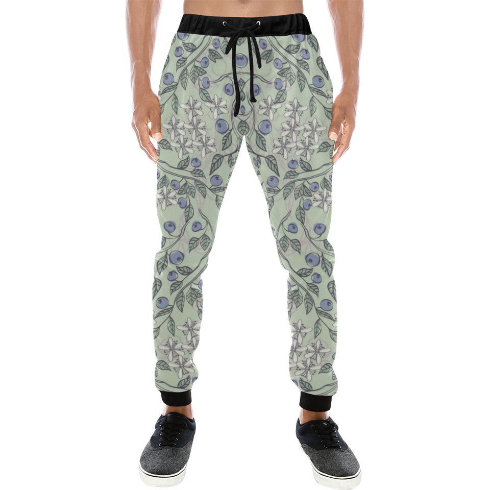 hand drawn blueberry pattern Unisex Casual Sweatpants