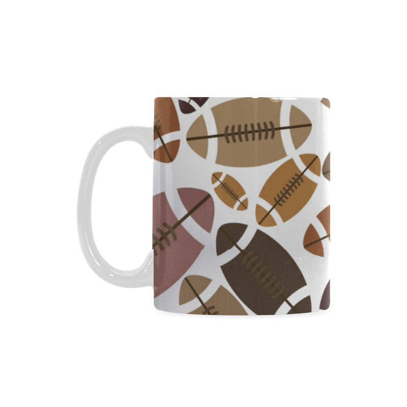 American football ball pattern Classical White Mug (Fulfilled In US)