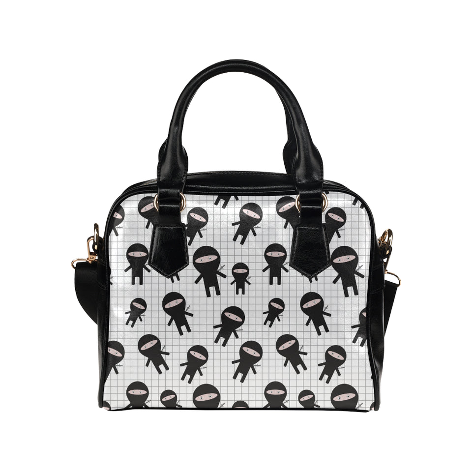 Ninja pattern plaid background Shoulder Handbag