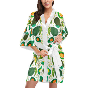 Avocado design pattern Women's Short Kimono Robe