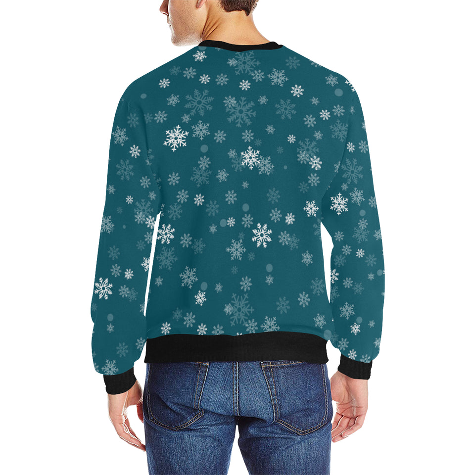 Snowflake pattern dark background Men's Crew Neck Sweatshirt