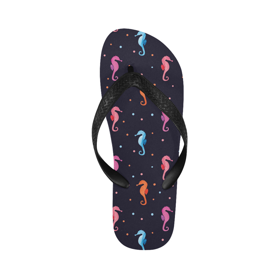 Watercolor colorful seahorse pattern Unisex Flip Flops