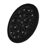 Spider web design pattern Black background white c Elegant Black Wall Clock