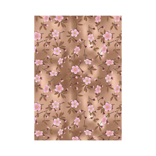 Pink sakura cherry blossom drak brown background House Flag Garden Flag