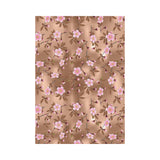 Pink sakura cherry blossom drak brown background House Flag Garden Flag