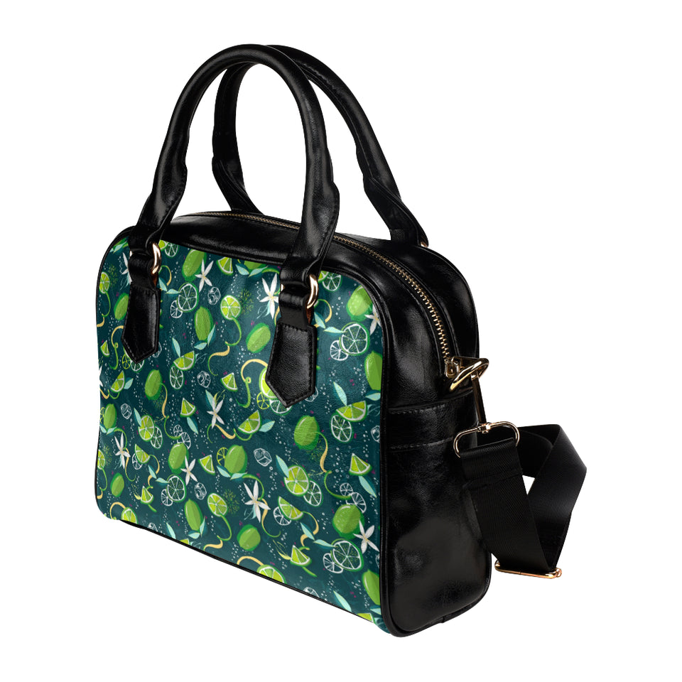 Lime ice flower pattern Shoulder Handbag