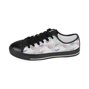 Helicopter plane pattern Kids' Boys' Girls' Low Top Canvas Shoes Black