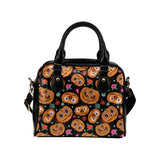 Pumpkin flowers spiderweb Halloween theme Shoulder Handbag
