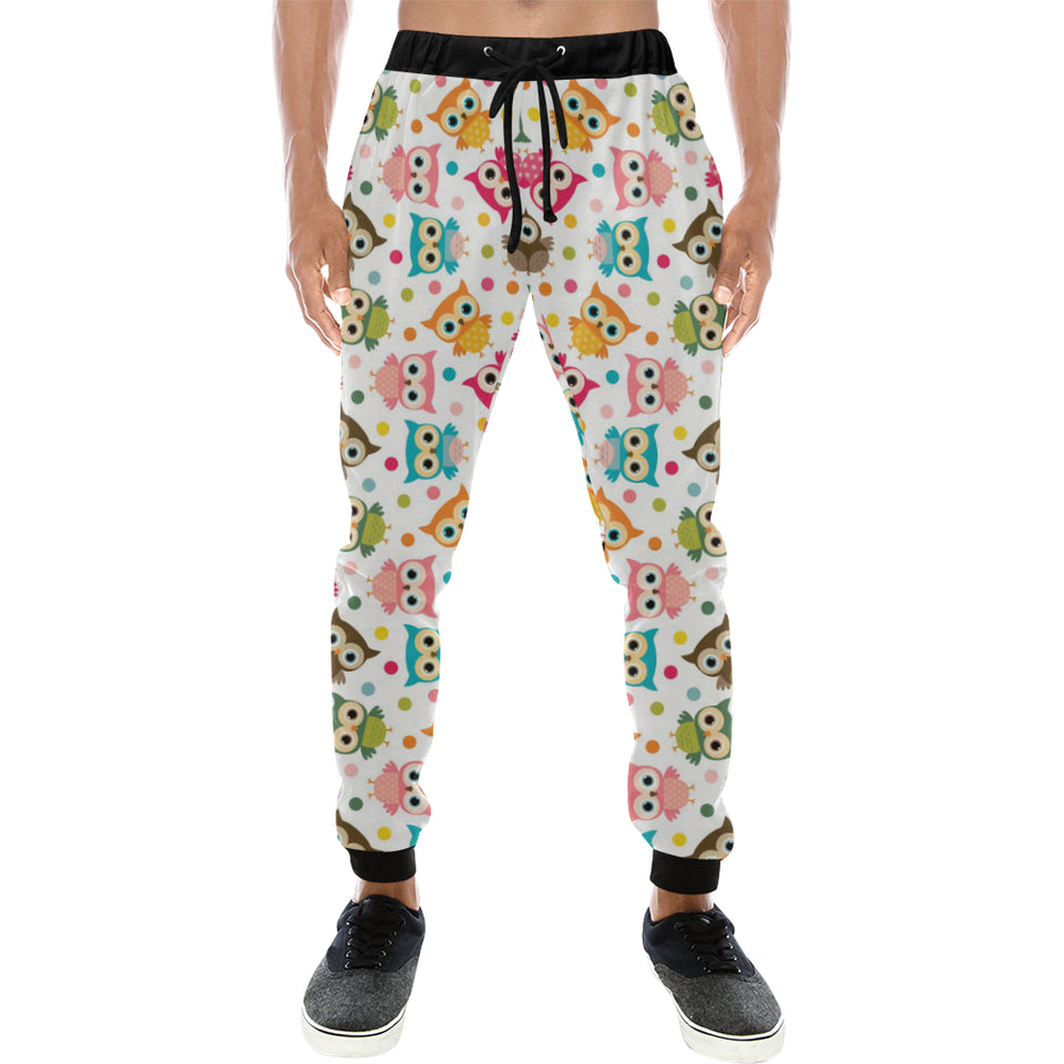 Color cute owl pattern Unisex Casual Sweatpants