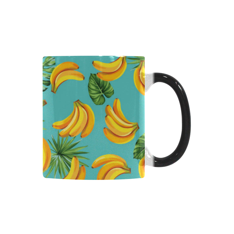 Banana Palm Leaves pattern background Morphing Mug Heat Changing Mug