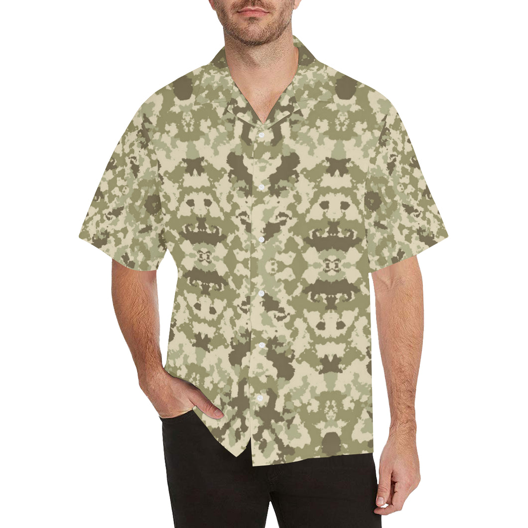 Light Green camouflage pattern Men's All Over Print Hawaiian Shirt