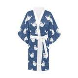 Cute white baby sea lion seal pattern Women's Short Kimono Robe
