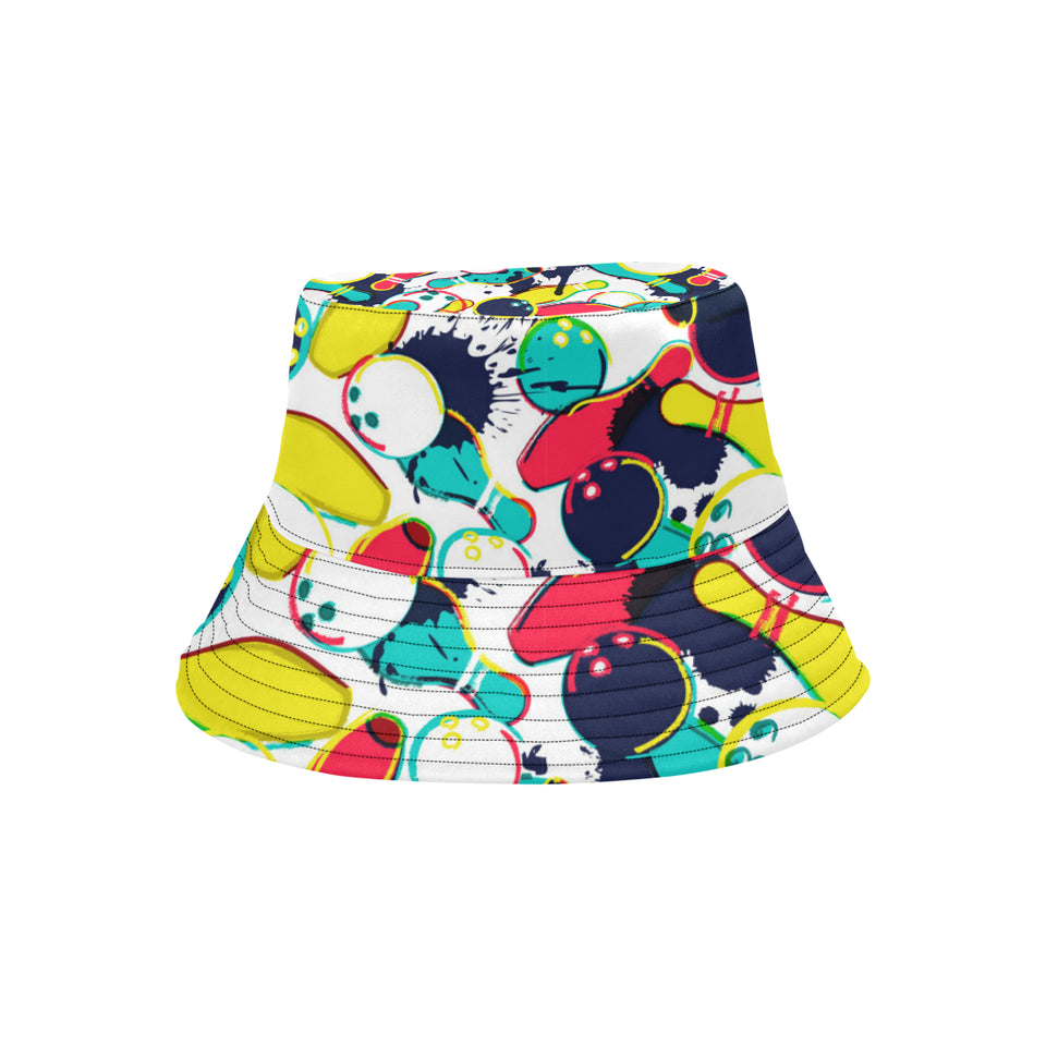 watercolor bowling ball pins Unisex Bucket Hat