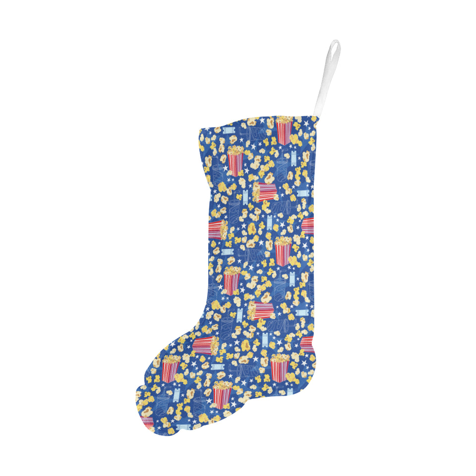 Popcorn Pattern Print Design 01 Christmas Stocking
