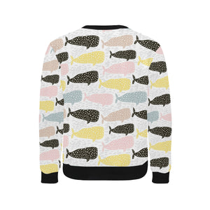 Whale dot pattern Men's Crew Neck Sweatshirt