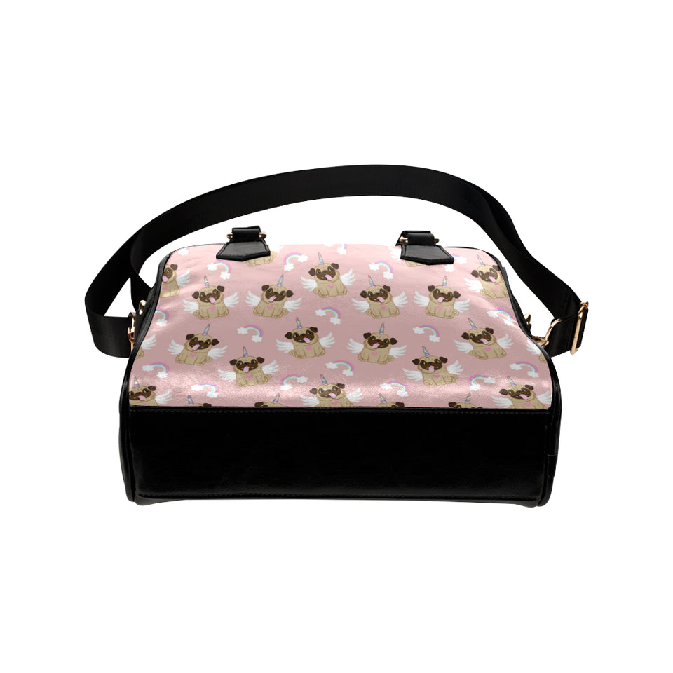 Cute unicorn pug pattern Shoulder Handbag