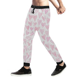 Watercolor pink heart pattern Unisex Casual Sweatpants