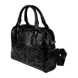 Spider web pattern Black background white cobweb Shoulder Handbag