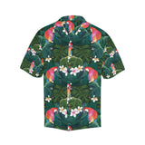 Parrot Palm tree leaves flower hibiscus pattern Men's All Over Print Hawaiian Shirt