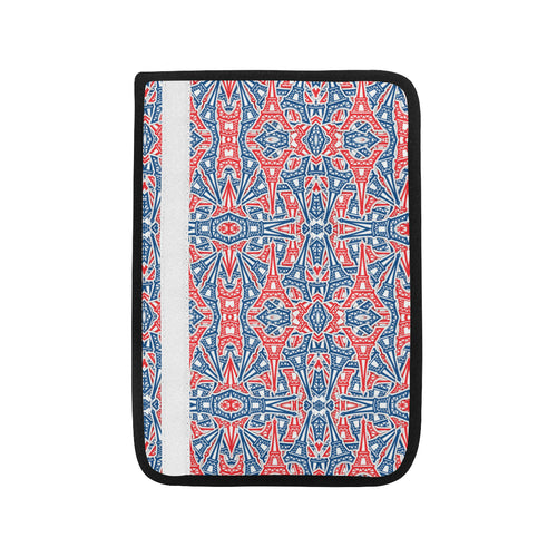 Blue Red Eiffel Tower Pattern Print Design 02 Car Seat Belt Cover
