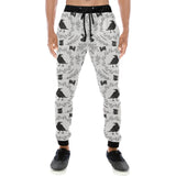 Crows floral wreath rabbit pattern Unisex Casual Sweatpants