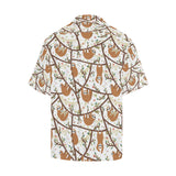 Sloths hanging on the tree pattern Men's All Over Print Hawaiian Shirt
