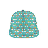 Rainbow pattern green background All Over Print Snapback Cap