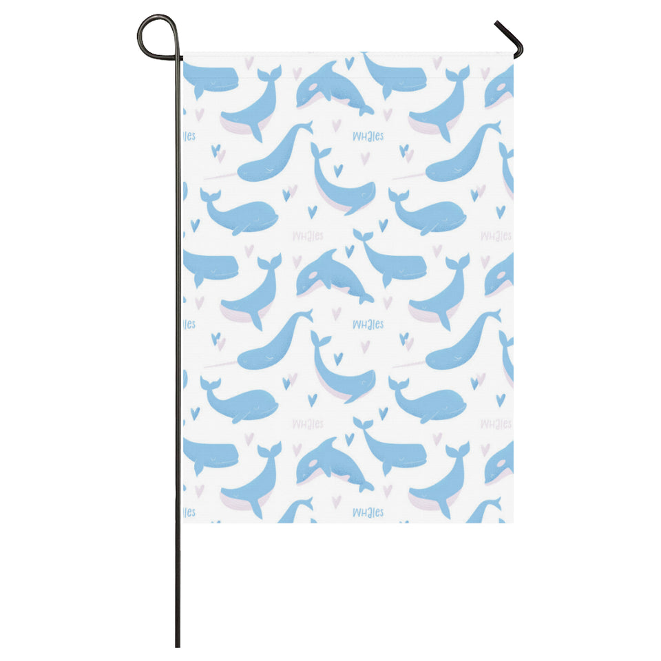 Blue whale pattern House Flag Garden Flag