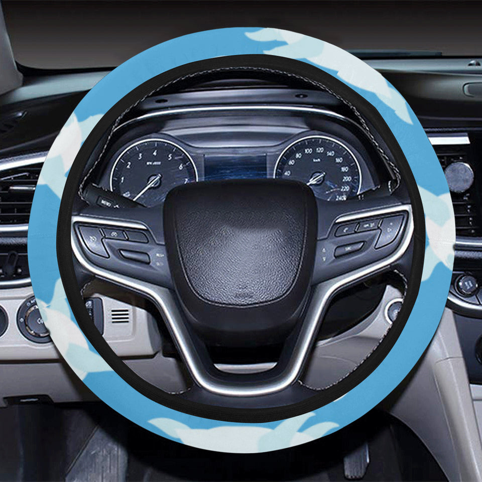 Cute sea lion seal pattern background Car Steering Wheel Cover