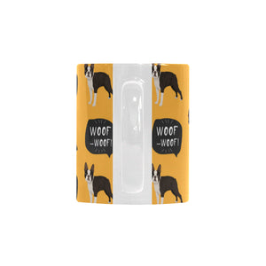 Boston terrier design pattern Classical White Mug (Fulfilled In US)
