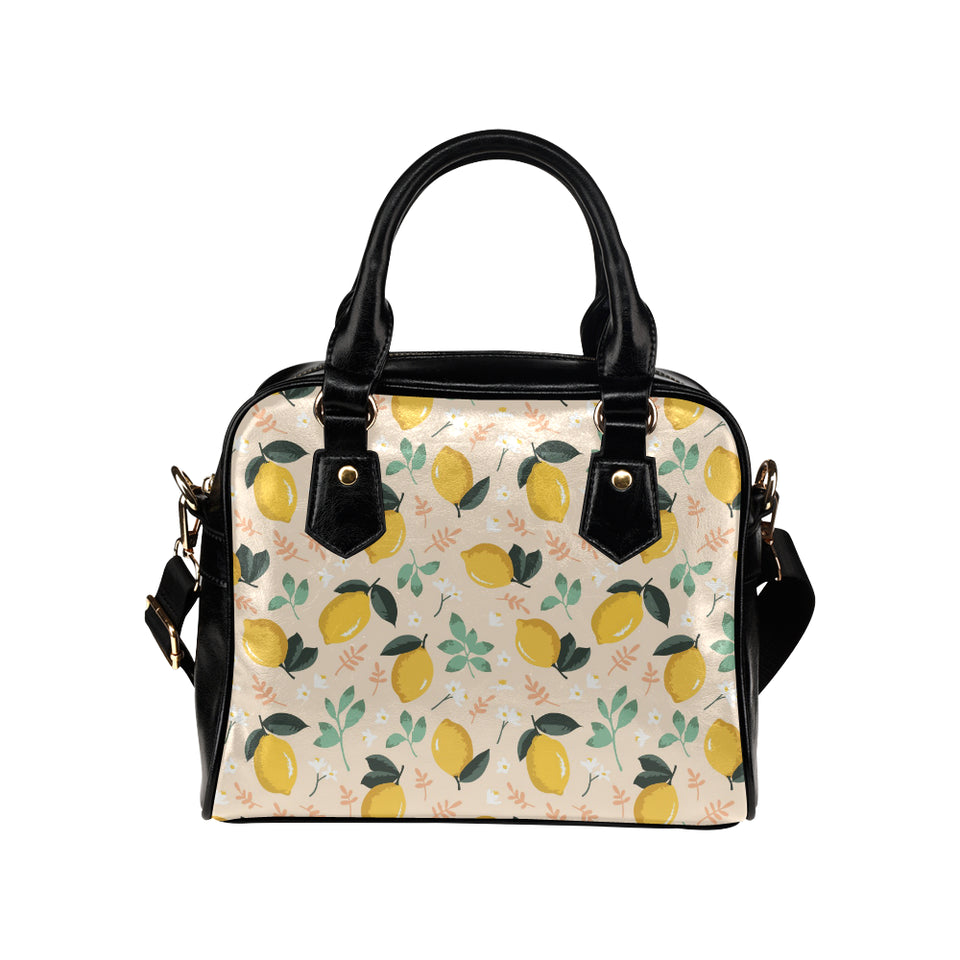 lemon flower leave pattern Shoulder Handbag