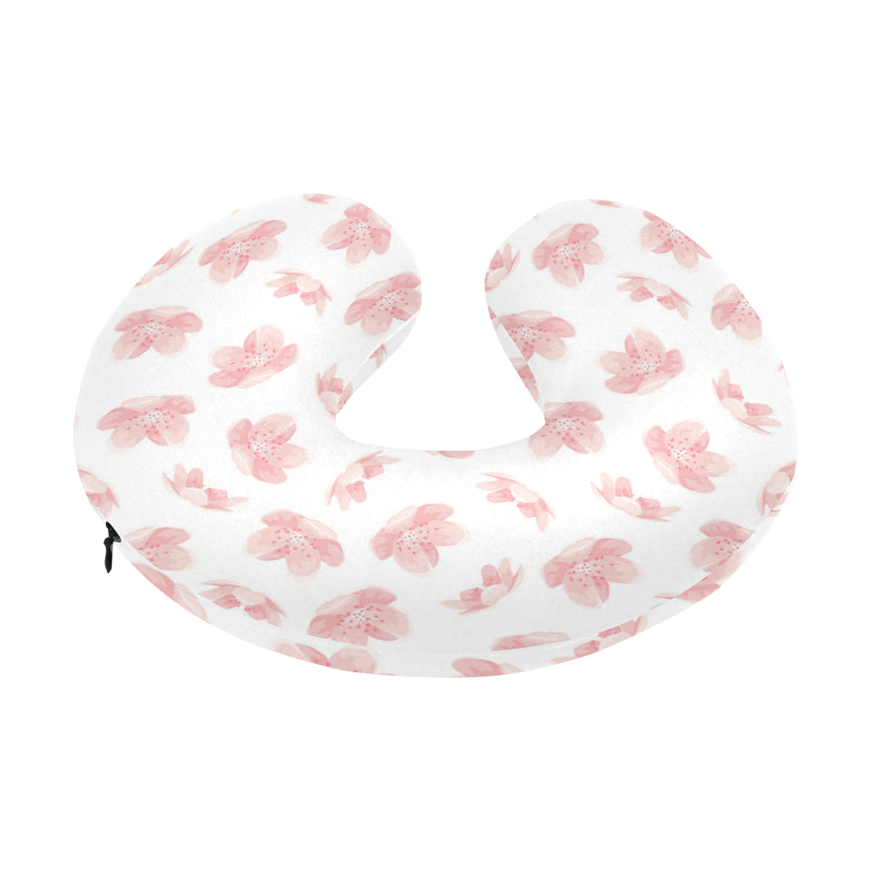 Pink sakura cherry blossom pattern U-Shaped Travel Neck Pillow