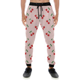 cherry pattern pink background Unisex Casual Sweatpants