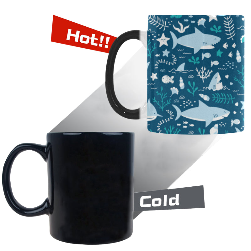 Cute shark pattern Morphing Mug Heat Changing Mug