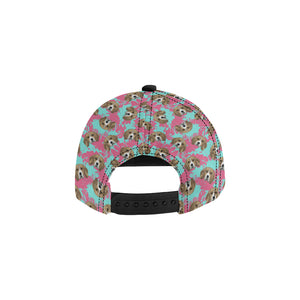 Beagle muzzles turquoise paint splashes pink patte All Over Print Snapback Cap