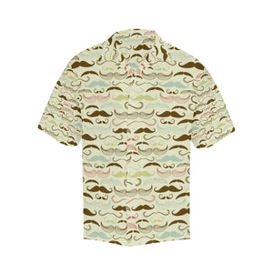 Mustache Beard Pattern Print Design 01 Men's All Over Print Hawaiian Shirt (Model T58)