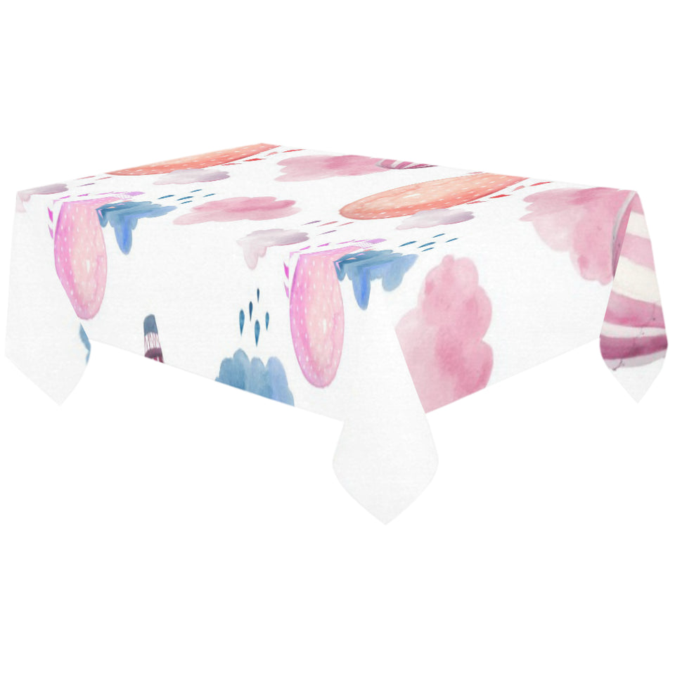Watercolor air balloon cloud pattern Tablecloth