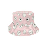 Clock pattern pink blackground Unisex Bucket Hat