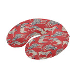 Zebra abstract red background U-Shaped Travel Neck Pillow