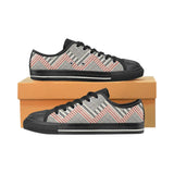 zigzag chevron striped pattern Kids' Boys' Girls' Low Top Canvas Shoes Black