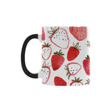 watercolor hand drawn beautiful strawberry pattern Morphing Mug Heat Changing Mug