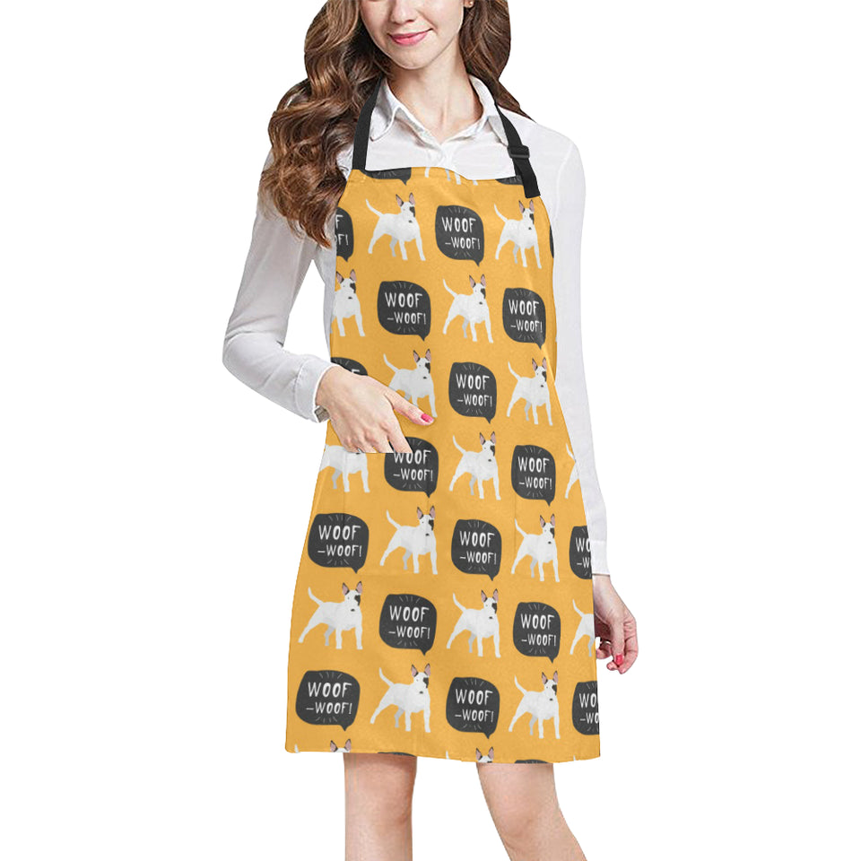 Bull Terrier Pattern Print Design 03 All Over Print Adjustable Apron