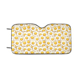 Fried Eggs Pattern Print Design 02 Car Sun Shade