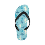 Blue starfish coral reef pattern Unisex Flip Flops