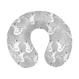 white swan gray background U-Shaped Travel Neck Pillow