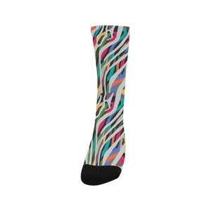 Colorful zebra skin pattern Crew Socks