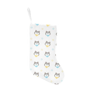 Cute Siberian Husky pattern Christmas Stocking