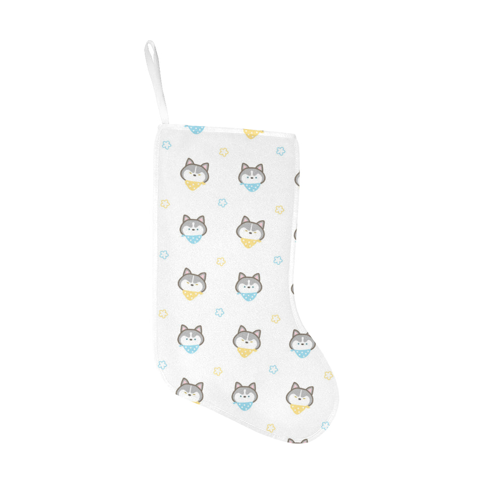 Cute Siberian Husky pattern Christmas Stocking